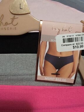 icyhot Seamless Bikini Briefs  - Black, Gray, White & Bright Pink 4 Pair Set